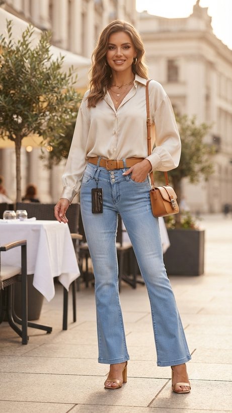 شلوار بوتکات ابی یخی مدل هلیاس مارک zara