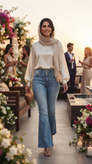 شلوار بوتکات ابی یخی مدل هلیاس مارک zara