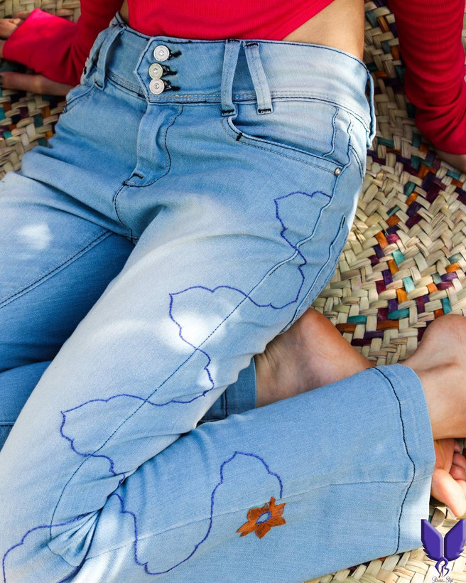 شلوار بوتکات ابی یخی مدل هلیاس مارک zara