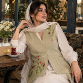 جلیقه گلدوزی طرح طبیعت